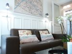 Salon: Soft Italian leather sofa/bed